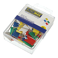 Кнопки-цвяшки BM.5152 30шт кольорові прапорці, пластикова коробка (10/360)