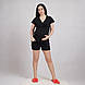 Кулірна жіноча піжама футболка+шорти "Мальва-чорний" 44-56р., фото 2