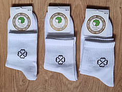 Білі шкарпетки "Клевер" з логотипом і посиленою резинкою — універсальний комфорт щодня (розмір 36–41)