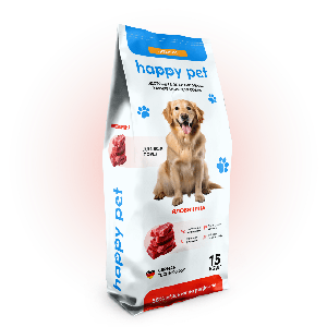 Гіпоалергенний сухий корм для собак всіх порід Happy Pet з яловичиною 15 кг