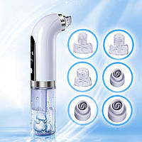 Вакуумный аппарат для гидропилинга лица с 6 насадками Белый Хіт продажу!