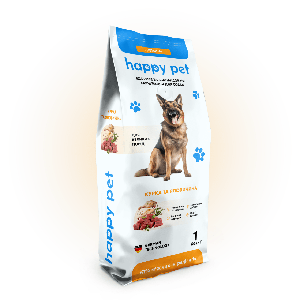 Сухий корм для собак великих порід Happy Pet з куркою та яловичиною 1 кг