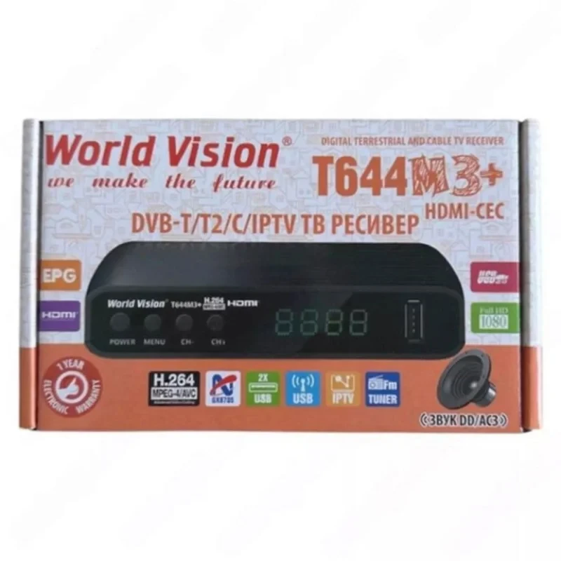 Цифровий єфирный ресивер (тюнер) Т2  World Vision T644M3+