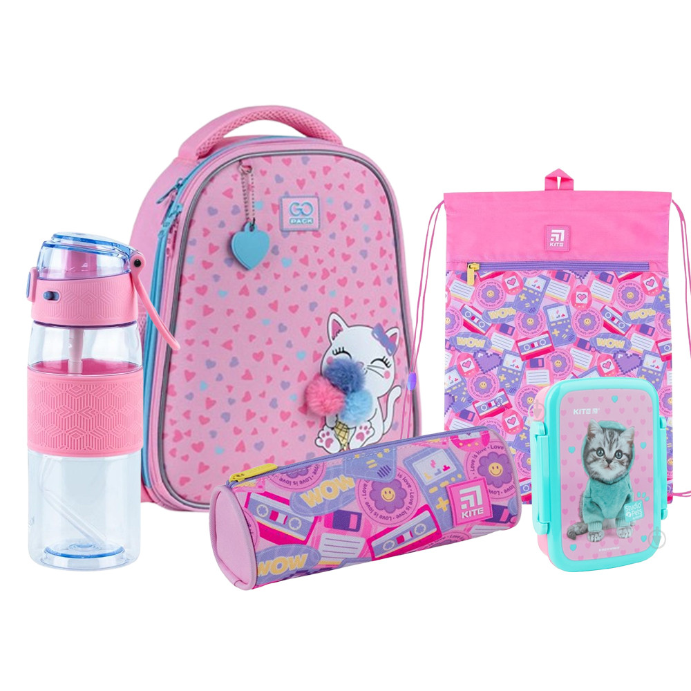 Шкільний набір GoPack 5 в 1 Education Fluffy Kitten, GO25-165S-2