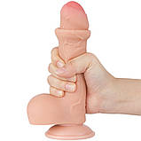 Фалоїмітатор Sliding-Skin Dual Layer Dong 7" Flesh, фото 4