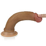 Фалоїмітатор Dual-Layered Silicone Cock 7" Brown, фото 4
