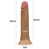 Фалоїмітатор Dual-Layered Silicone Cock 7" Brown, фото 9