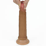 Фалоїмітатор Dual-Layered Silicone Cock 7" Brown, фото 3
