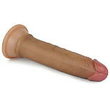 Фалоїмітатор Dual-Layered Silicone Cock 7" Brown, фото 6