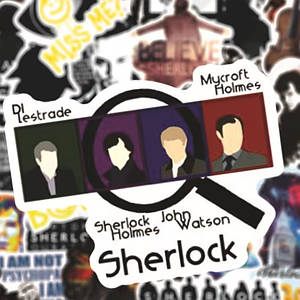 Набір Стикери наклейки 30 шт. Sherlock Шерлок англійські слова/фрази