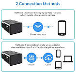 Міні WiFi камера зарядний пристрій 1080P Full HD з детектором руху циклічним записом чорна компактна для дому, фото 4