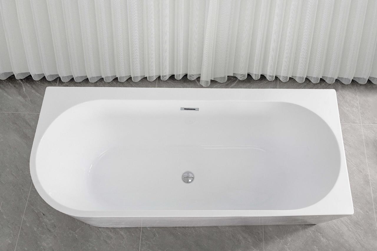 Окремостояча асиметрична акрилова ванна AquaStream INDRIA 170x75x58 права