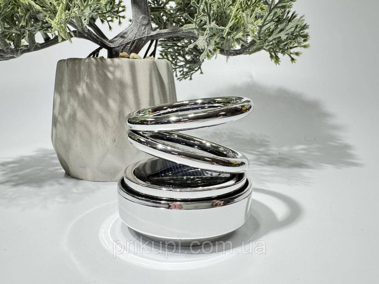 Ароматизатор, пахвучка в машину з кільцями, що крутяться від сонця, Срібний, фото 1