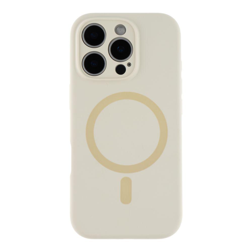 Чехол Glow Silicone Case Full Camera with Magsafe для iPhone 16 Pro Max Цвет Antique white