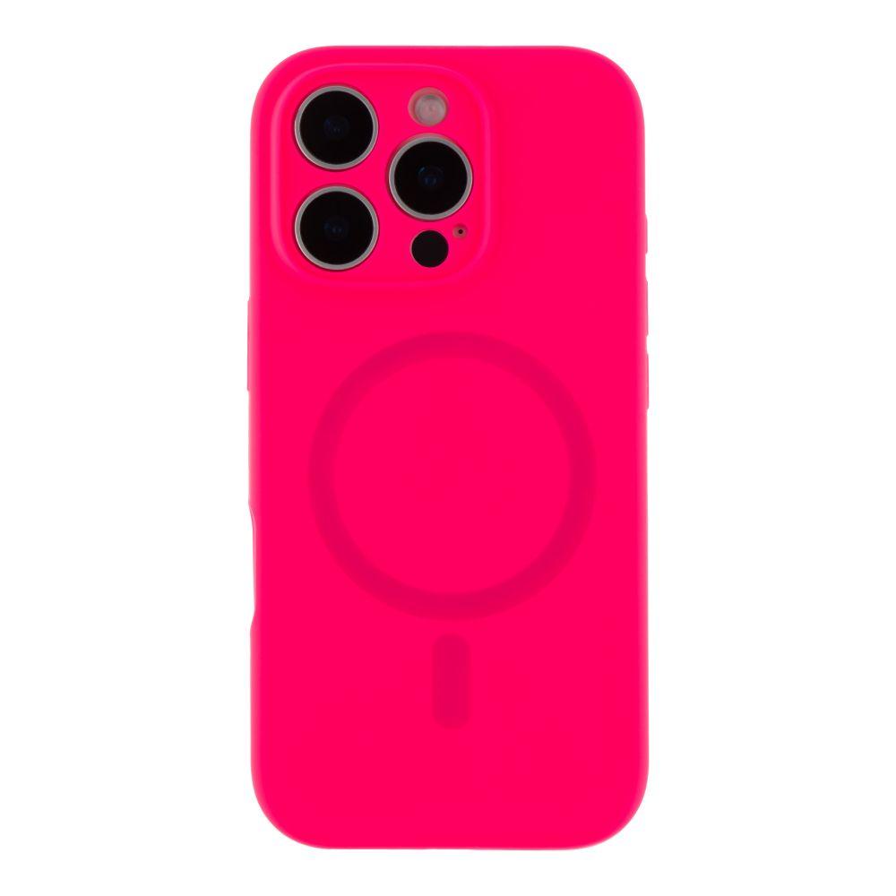 Чохол Glow Silicone Case Full Camera with Magsafe для iPhone 16 Pro Max Колір Hot pink