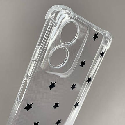 Чохол для Motorola G04 чохол з бронь кутами з принтом чорних зірочок на моторола г04 q03p, фото 2