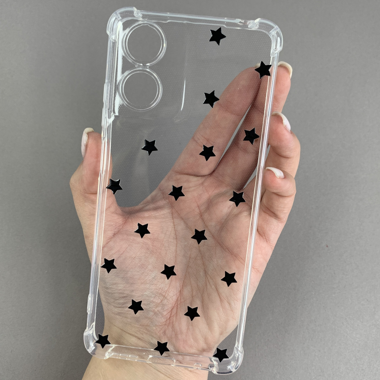 Чохол для Motorola G04 чохол з бронь кутами з принтом чорних зірочок на моторола г04 q03p