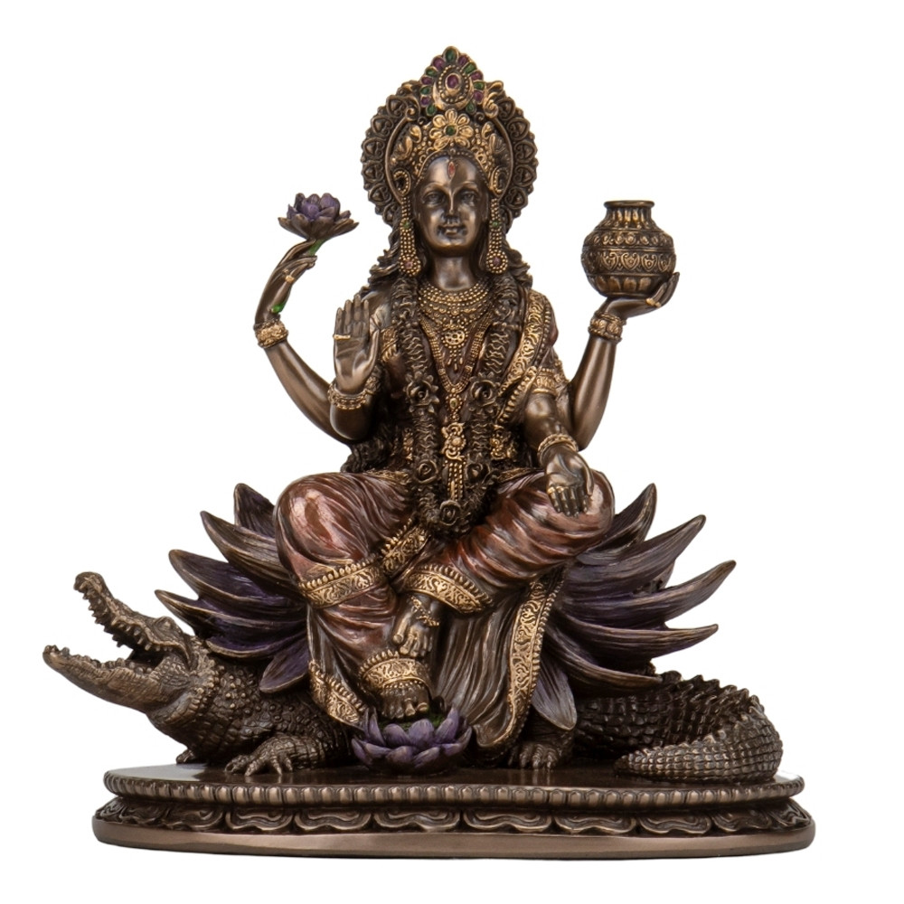 Декоративна статуетка "Ганга – індуїстська богиня" з полістоуну від італійського бренду Veronese висота 20 см, фото 1