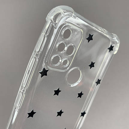 Чохол для Motorola G20 чохол з бронь кутами з принтом чорних зірочок на моторола г20 q03p, фото 2