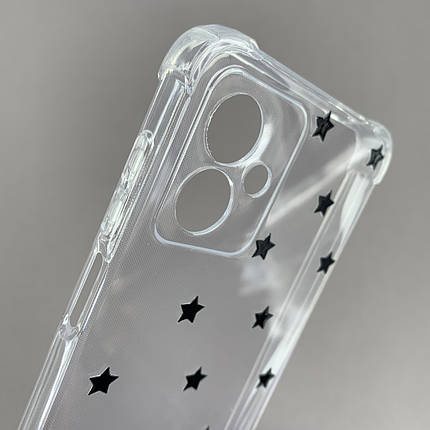 Чохол для Motorola G14 чохол з бронь кутами з принтом чорних зірочок на моторола г14 q03p, фото 2