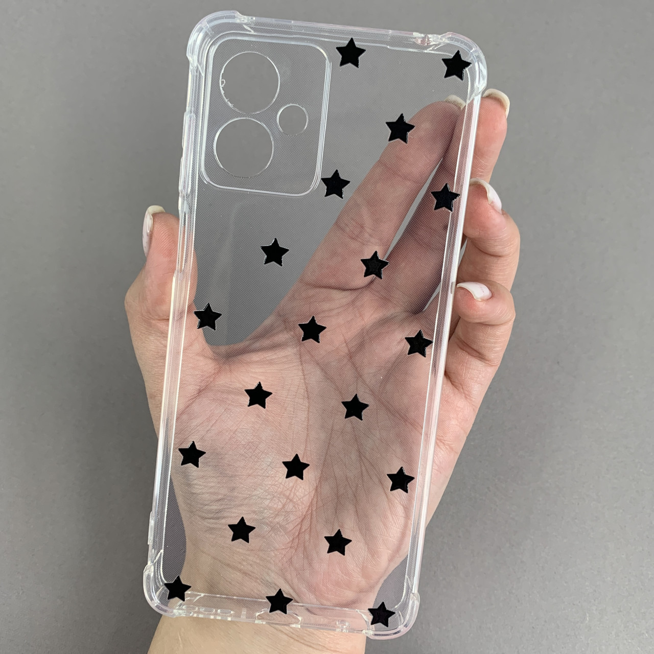 Чохол для Motorola G14 чохол з бронь кутами з принтом чорних зірочок на моторола г14 q03p