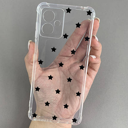 Чохол для Motorola G14 чохол з бронь кутами з принтом чорних зірочок на моторола г14 q03p, фото 1