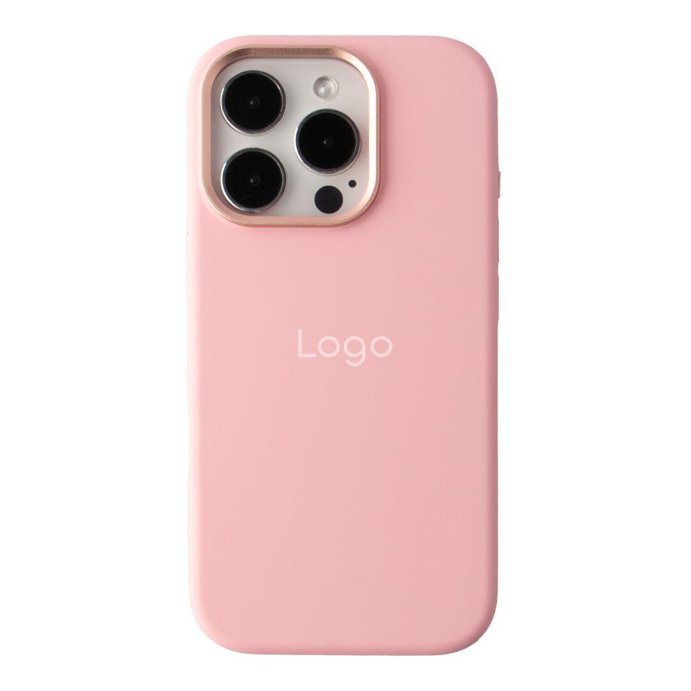 Чохол Silicone Case Metal Buttons (AA) для iPhone 16 Pro Max Колір Rose Powder