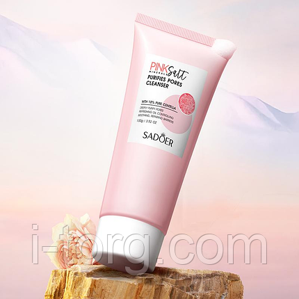 Пінка для вмивання із рожевою сіллю SADOER Himalayan Pink Salt Pore Firming Hydrating Facial Cleanser, 100 г., фото 2