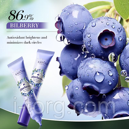 Крем для шкіри навколо очей із екстрактом чорниці Sadoer Blueberry Eye Cream Eye, 20 г., фото 2