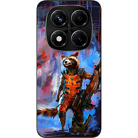 Силіконовий чохол Case для Xiaomi Redmi Note 14 Pro 5G з картинкою Єнот Ракета