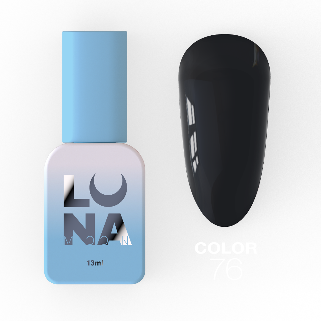 Гель-лак Luna Color No76, 13 мл (синя-чорний)