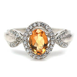 Цитрин срібна каблучка, 0296ЛЦ