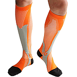 Гетри футбольні ігрові, тренувальні, спортивні, унісекс, розмір S (EU 34-38), колір помаранчевий, фото 4