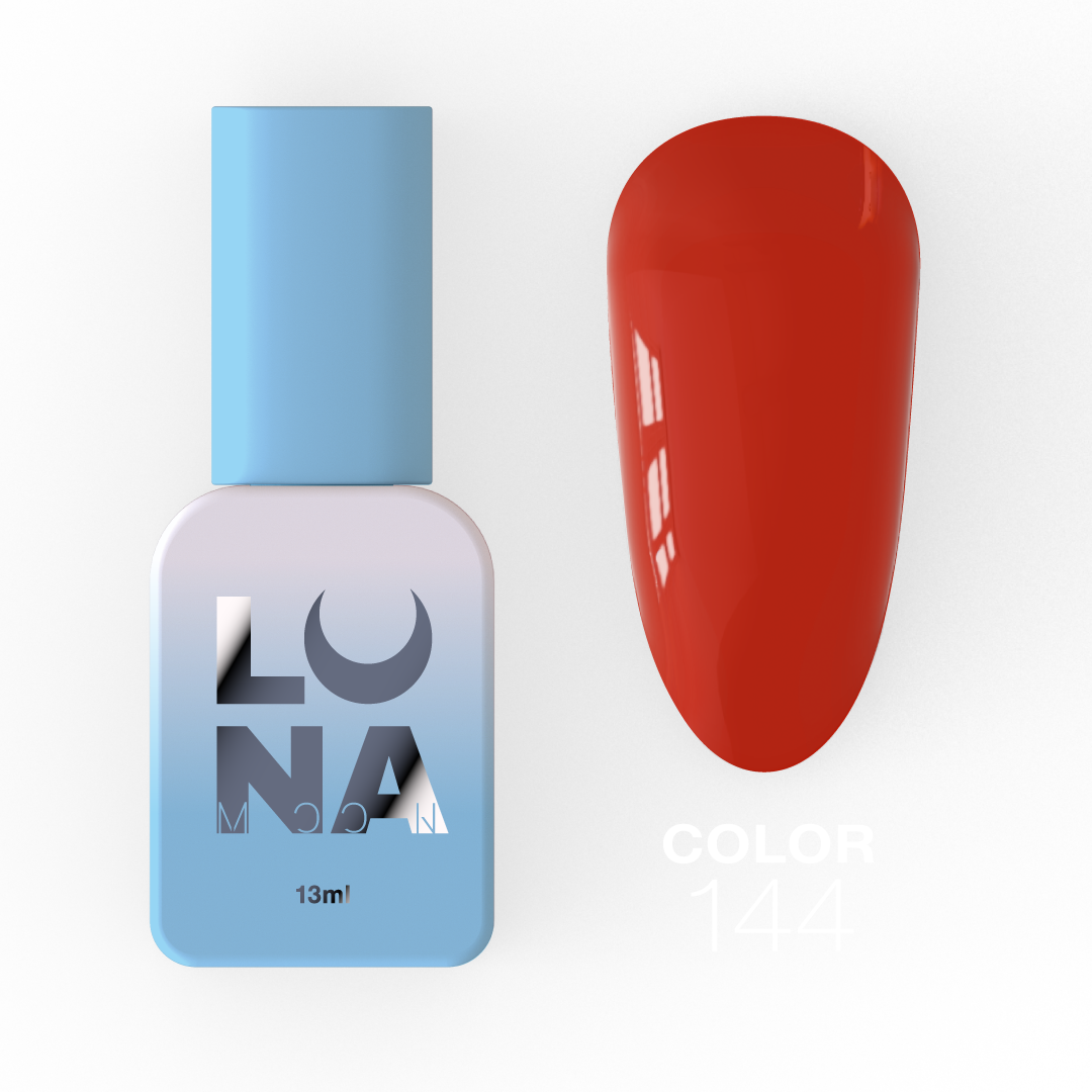 Гель-лак Luna Color No144, 13 мл (яскравий яскраво-червоний)