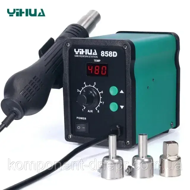 Термоповітряна паяльна станція з дисплеєм YIHUA 858D, 650W, 100-450 °C