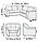 Чохол на кутовий диван і один чохол на крісло з оборкою універсальний жатка-креш Concordia Venera Туреччина, фото 9