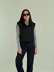 Базова жіноча тепла стильна жилетка плащівка Канада весняна безрукавка повсякденний жилет на блискавці