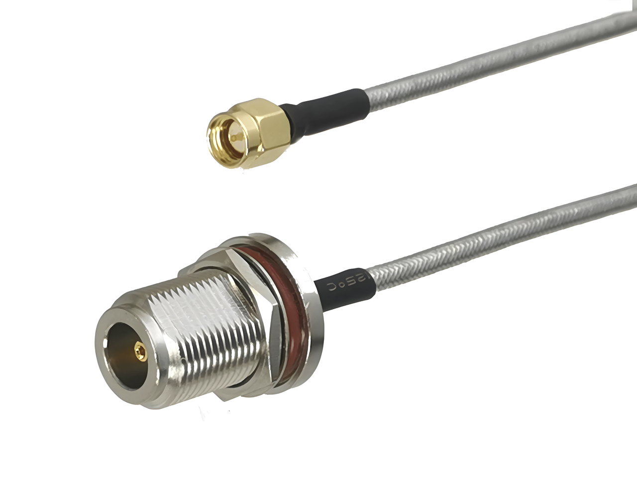 Перехідник антений 20см пігтейл SMA Male - N Female гніздо на корпус кабель RG-402 подовжувач для антени, фото 1