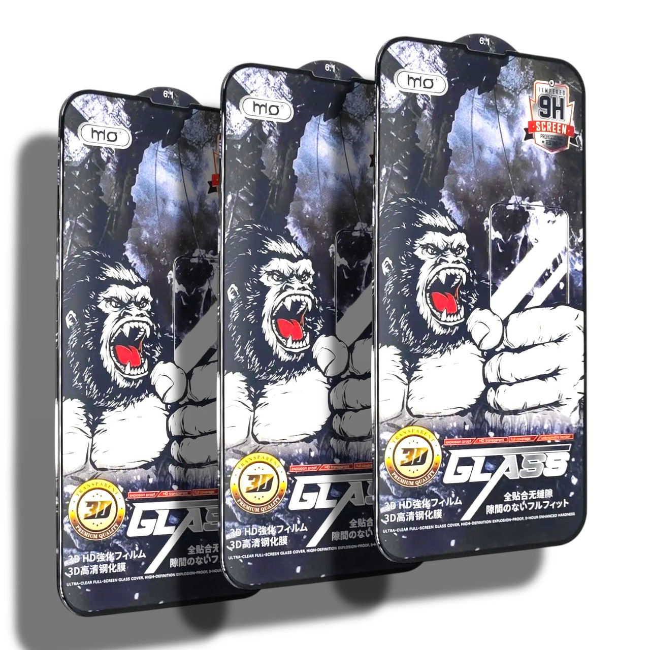 Захисне скло 3шт CDK для Apple iPhone 16e | Full Glue 3D MO King Kong (016133) (black)