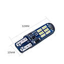 Комплект світлодіодних ламп NAPO LED T10-3014-15smd-Silic W5W T10 колір світіння білий 10 шт, фото 5