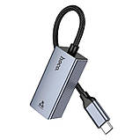 Адаптер-перехідник Hoco UA37 Type-C на Ethernet, сірий, фото 5