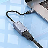 Адаптер-перехідник Hoco UA37 Type-C на Ethernet, сірий, фото 8