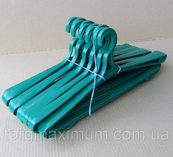 Плічка пластикові з неповоротним гачком шириною 42 (см) зелені, фото 1