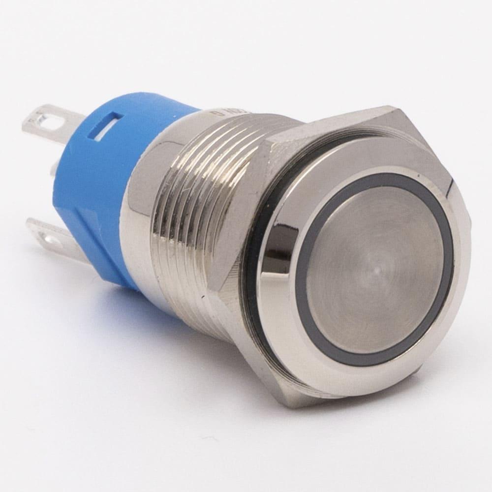 Кнопка металева КНМ-16-FJ-E 220V 1NO1NC, зелений