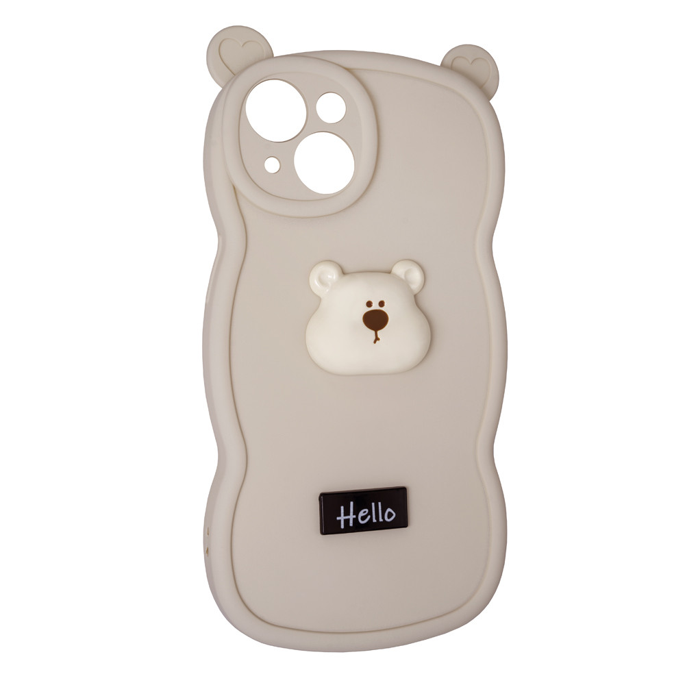 Силикон Hello Bear Apple iPhone 15,  White, фото 1