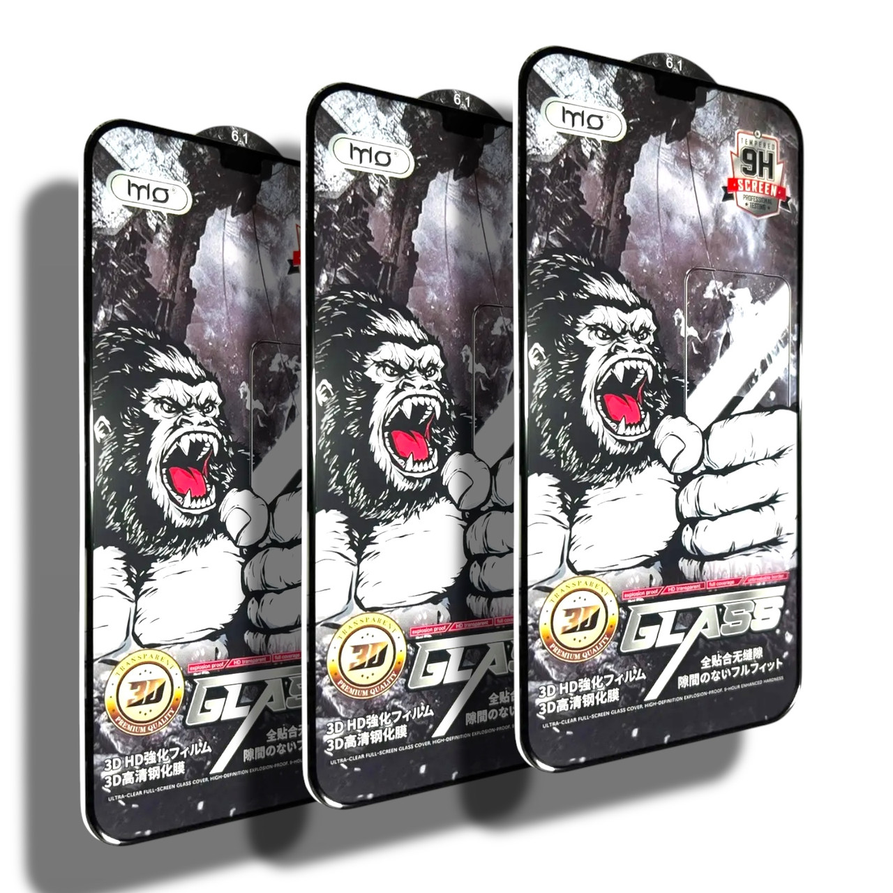 Захисне скло 3 шт CDK для Apple iPhone 12 / 12 Pro | Full Glue 3D MO King Kong (019466) (black)