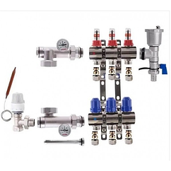 Колектор для теплої підлоги Koer на три контури в сборі (Чехія)