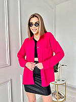 Яскрава жіноча однотонна сорочка (Розмір 40,42,44,46), малинова
