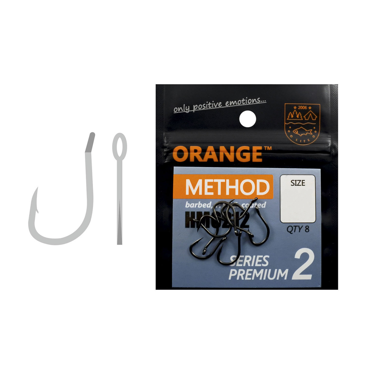 Гачок короповий ORANGE Method HM02 Series Premium 2 №8 (тефлонове покриття)