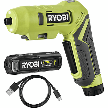 Викрутка акумуляторна RYOBI USB Lithium RSDP4-120G 4В (1акум.х2Аг) 5Нм, 200об/хв